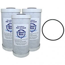 Whirlpool WHEF-WHPCBB Compatible Filter Multi-Pack  KleenWater Carbon Block Water Filters  Chlorine Sulfur Chemical Removal Cartridges 3 Pack  WHKF-DWHBB Replacement O-ring Qty 1 - B072KF24MP